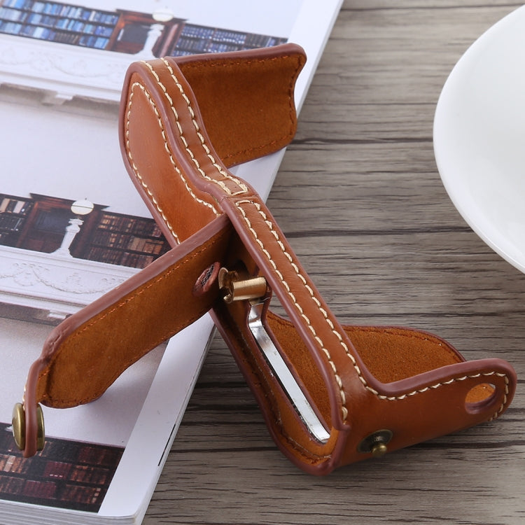 1/4 inch Thread PU Leather Camera Half Case Base for Canon G7 X Mark II (Brown) by bashfashion