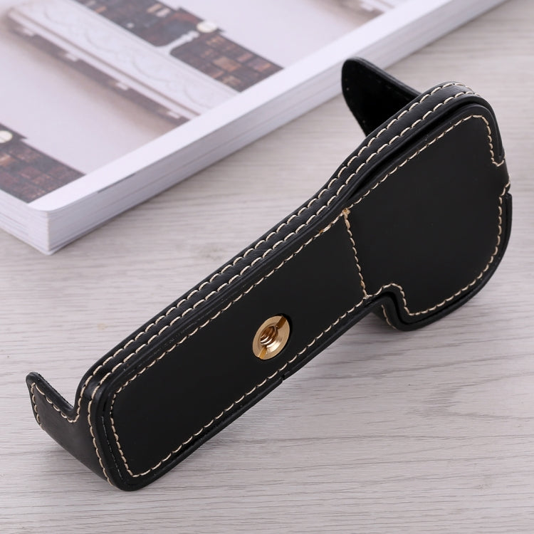 1/4 inch Thread PU Leather Camera Half Case Base for Sony ILCE-A9 / A9 / A7RIII(Black) by bashfashion