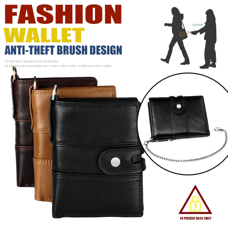 RFID Anti-theft First Layer Cowhide Multi-card Men Wallet(Coffee) by bashfashion