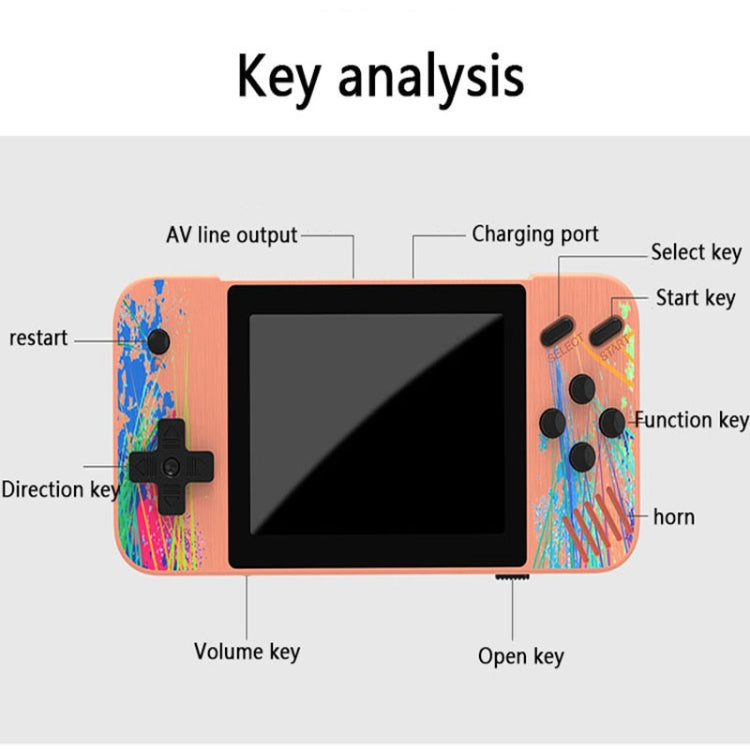 G3 Macaron 3.5 inch Screen Handheld Game Console Built-in 800 Games(Pink) by bashfashion