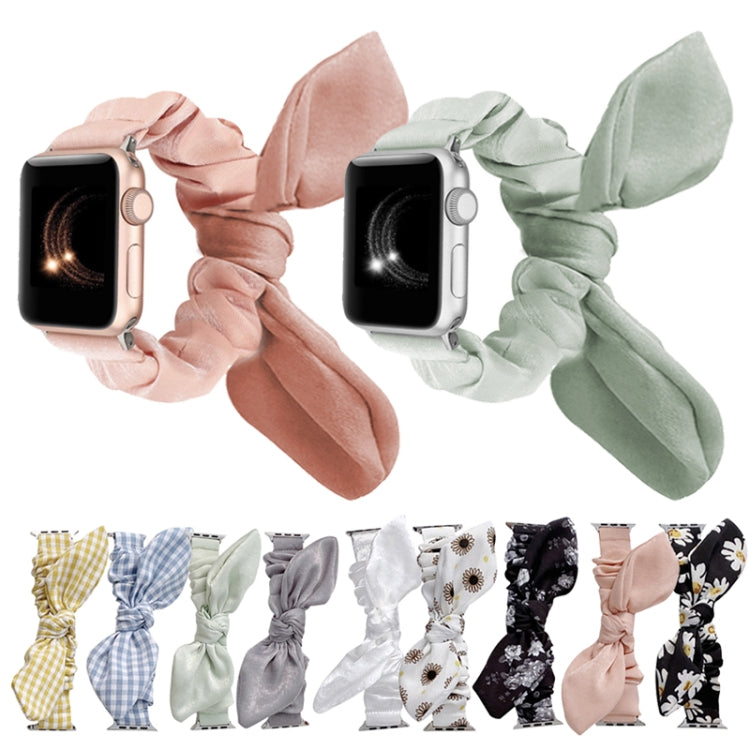 Single Loop Elasticity Cloth Watch Band For Apple Watch Ultra 49mm&Watch Ultra 2 49mm / Series 9&8&7 45mm / SE 3&SE 2&6&SE&5&4 44mm / 3&2&1 42mm(Black + White Flower) by bashfashion