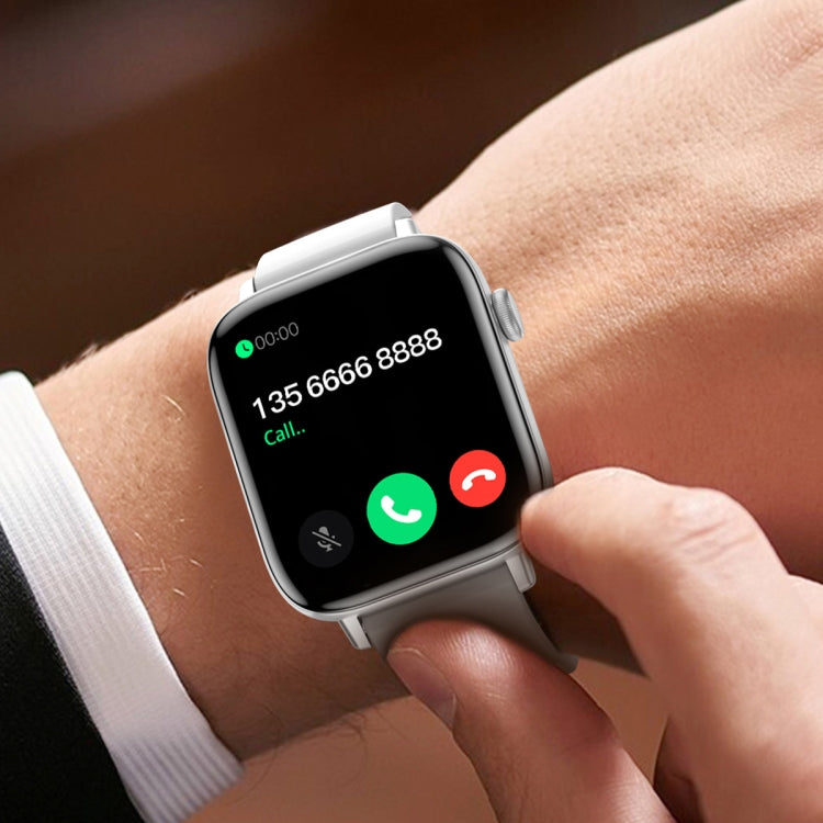 T49 1.9 inch HD Square Screen Smart Watch Supports Heart Rate Monitoring/Bluetooth Calling(Silver Black) by bashfashion