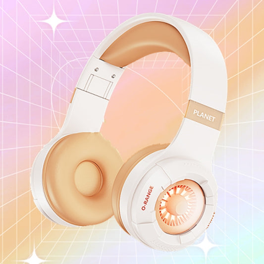 KE25 RGB Light Wireless Stereo Music Bluetooth Headset(Orange) by bashfashion