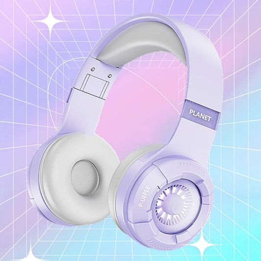 KE25 RGB Light Wireless Stereo Music Bluetooth Headset(Purple) by bashfashion