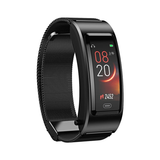 B7 Bluetooth Earphone Smart Bracelet, Support Sleep Monitoring / Blood Oxygen Monitoring / Heart Rate Monitoring(Black + Black Steel Chain) by bashfashion