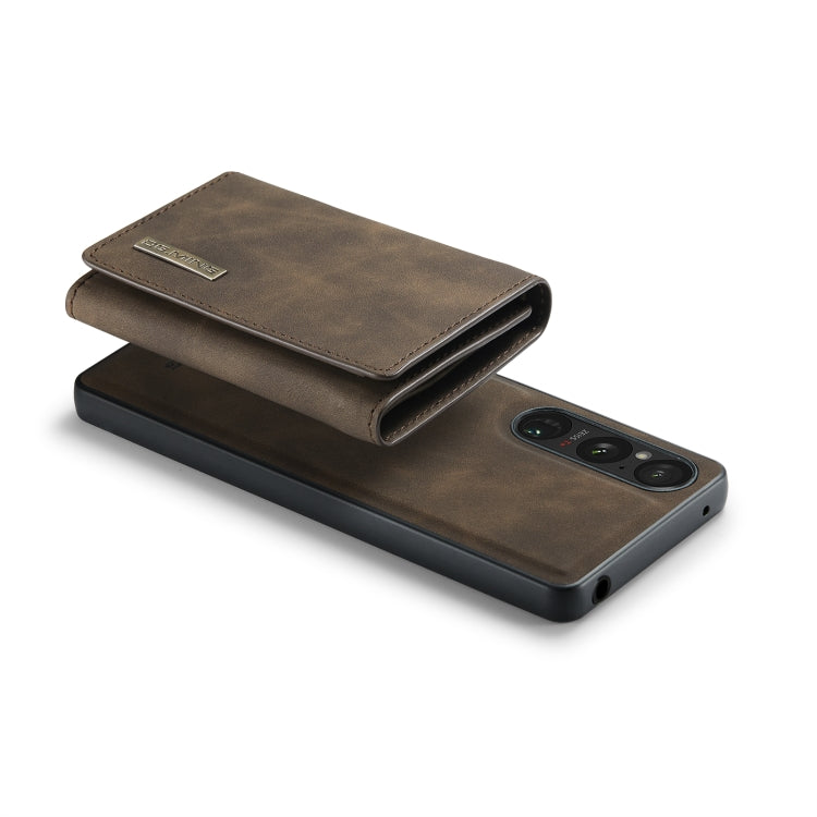 For Sony Xperia 1 V DG.MING M1 Series 3-Fold Multi Card Wallet + Magnetic Phone Case(Coffee) by DG.MING