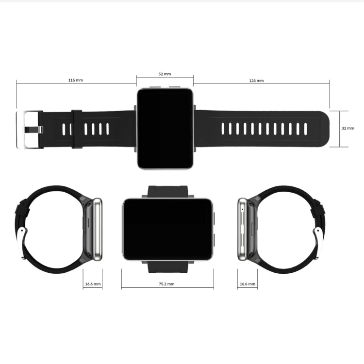 DM100 2.86 inch IPS Full Screen Smart Sport Watch, Support Independent Card Insertion / Multiple Sports Modes / Heart Rate Monitoring / Step Counting, Memory:RAM 1GB+ROM 16GB(Black) by bashfashion