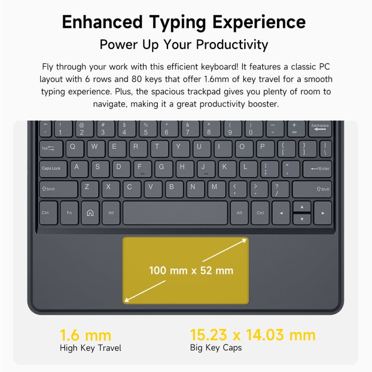 Ulefone Pogo Pin Smart Keyboard & Tablet Leather Case For Tab A11 Pro(Grey) by Ulefone