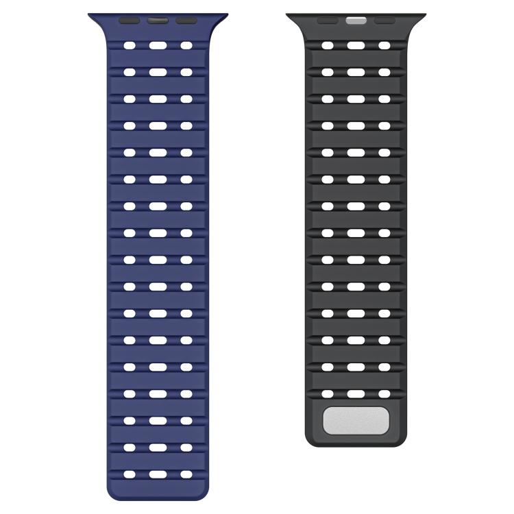 For Apple Watch 42mm / 41mm / 40mm / 38mm Two-Tone Breathable Magnetic Silicone Watch Band(Starlight) by bashfashion
