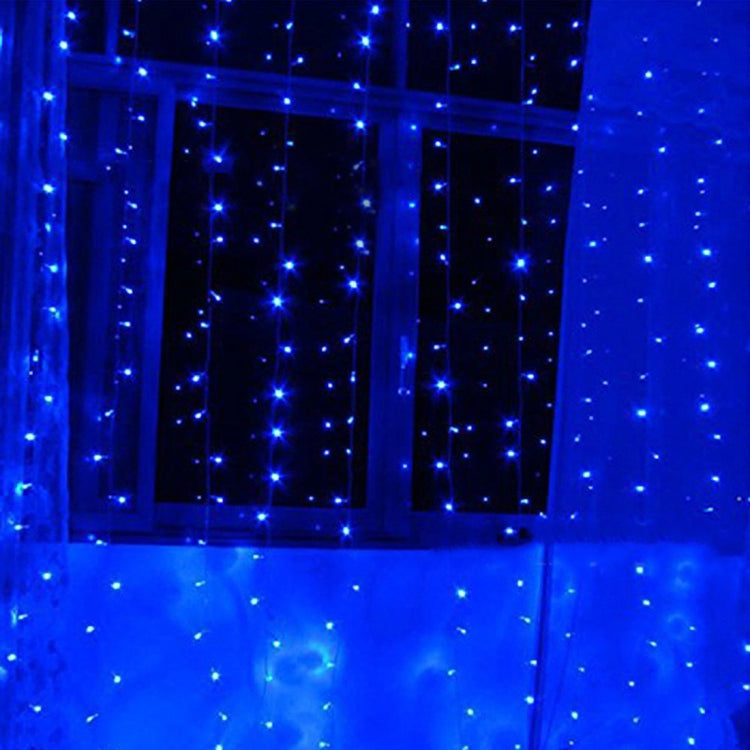 3m(Length) x 3m(Height) Blue Light LED Decoration Light, 300 LEDs Curtain String Light with End Joint & Multi-function Controller & Memory Waterproof, EU Plug, AC 220V(Blue Light) by bashfashion