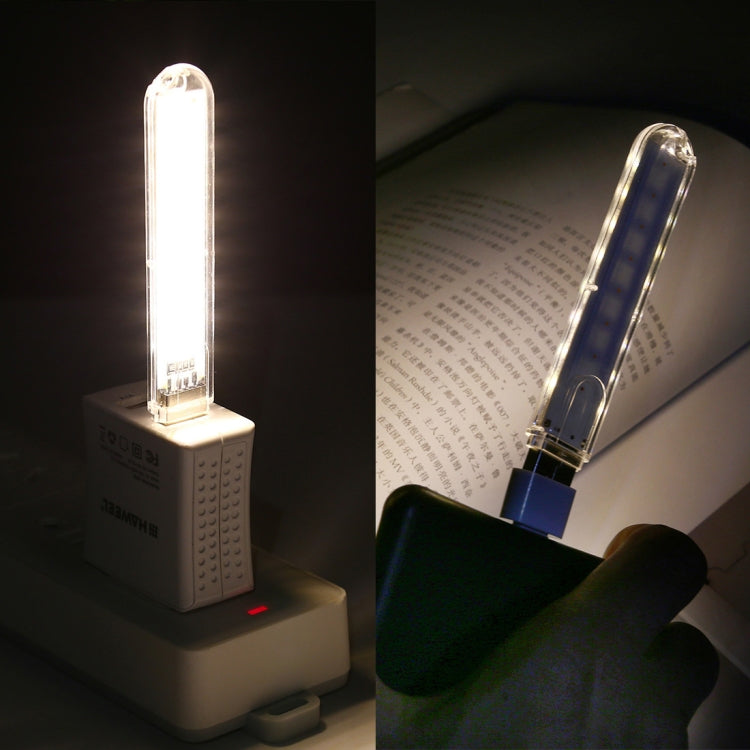 8LEDs 5V 200LM USB LED Book Light Portable Night Light, with Type-C Adapter(Warm White) by bashfashion
