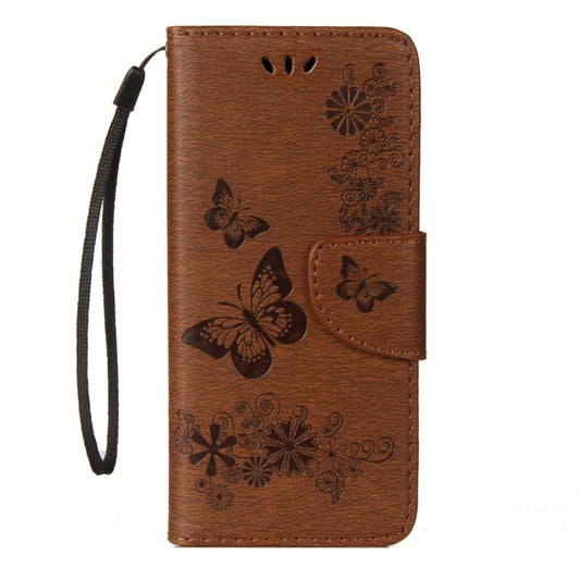 For SamsungGalaxy S9 Vintage Embossed Floral Butterfly Pattern Horizontal Flip Leather Case with Card Slot & Holder & Wallet & Lanyard(Brown) by bashfashion