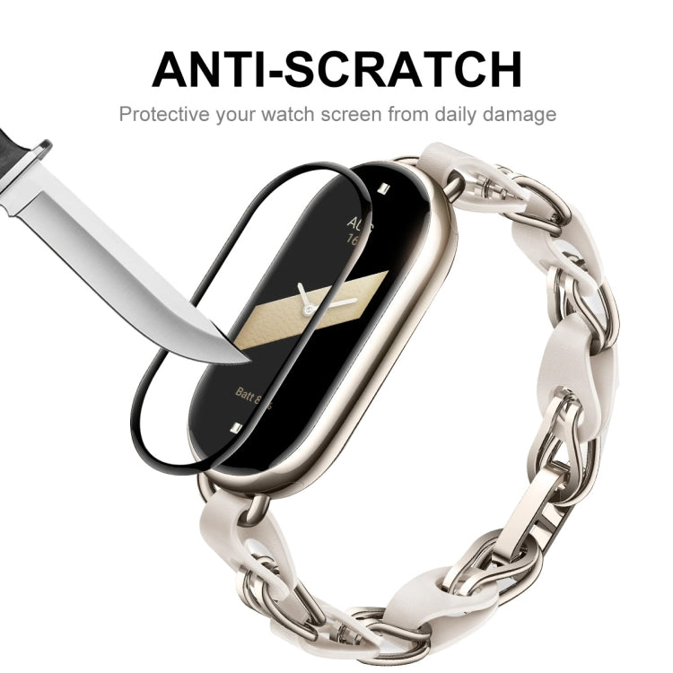 For Xiaomi Mi Band 8 ENKAY Hat-Prince 2 in 1 Set Full Coverage Screen Protector + Nylon Loop Watch Band(Blue+Yellow) by ENKAY