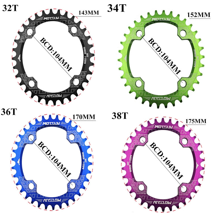 MOTSUV Narrow Wide Chainring MTB Bicycle 104BCD Tooth Plate Parts(Purple) by MOTSUV