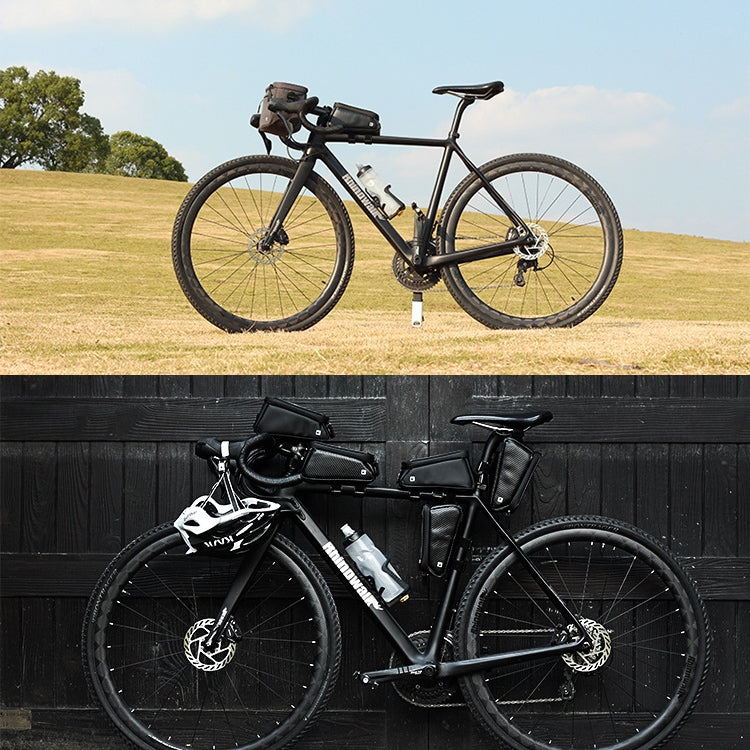 Rhinowalk Bicycle Front Tube Bag Waterproof Mobile Phone Touch Screen Multi-function Bicycle Handlebar Bag(Carbon Fiber Black) by Rhinowalk