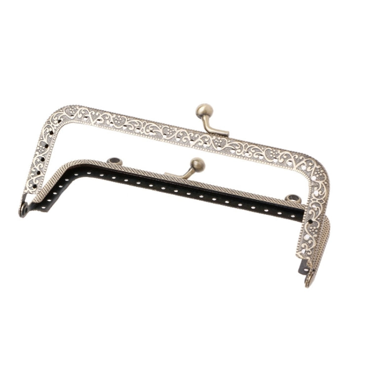 Square Embossed Wallet Handbag Metal Handle, Size:20cm by bashfashion