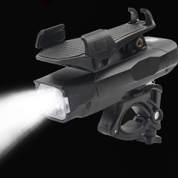 500LM Bicycle Light Mobile Phone Holder Multi-Function Riding Front Light With Horn 2400 mAh (Black Red) by bashfashion