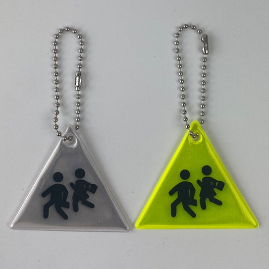 Sidewalk Reflective PVC Keychain Traffic Safety Schoolbag Night Reflective Pendant Random Colour Delivery by bashfashion