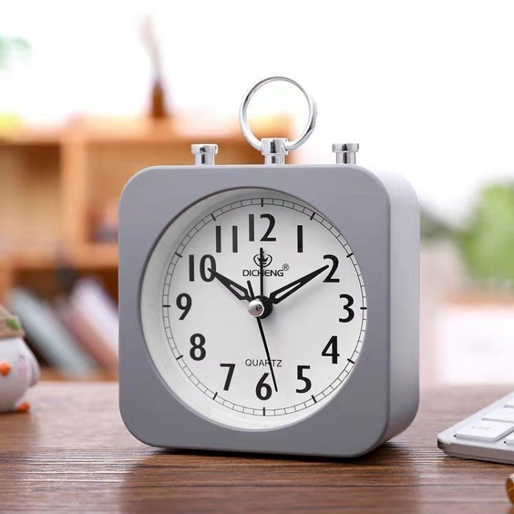 Lazy Silent Small Alarm Clock Office Home Desktop Clock(Black) by bashfashion
