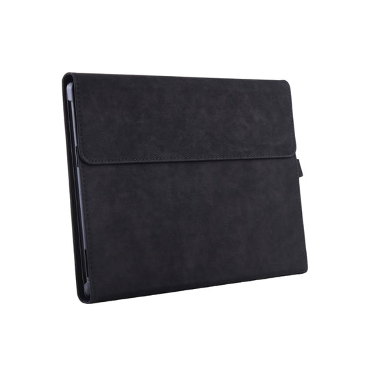 13 inch Leather Tablet Protective Case For Microsoft Surface Pro X, Color: Black + Power Bag by bashfashion