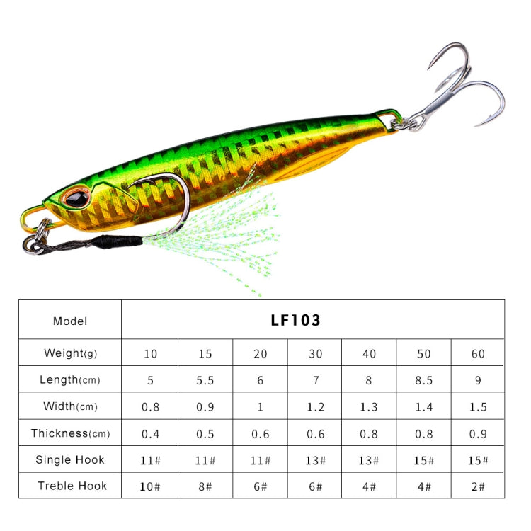 2 PCS PROBEROS LF103 Simulation Metal Sea Fishing Bait, Specification: 40g(F With Hook) by PROBEROS