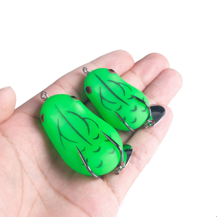 2 PCS HENGJIA Lure Sequins Double Hook Thunder Frog, Specification: 4.2cm 8g(Green Black Stripes) by HENGJIA