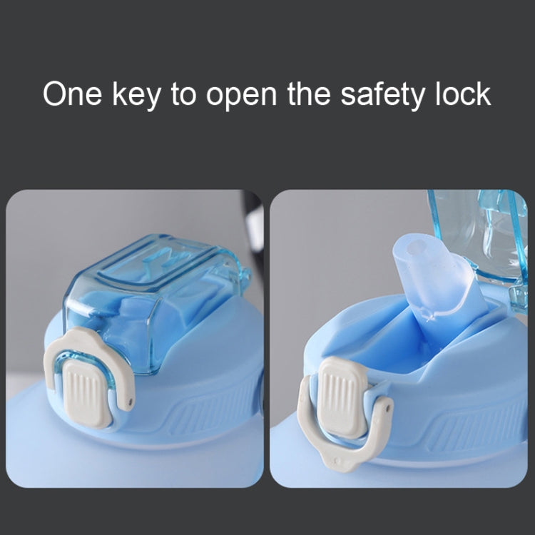 1500ml Large Capacity Gradient Straw Cup Sports Bottle With Scale(Blue) by bashfashion