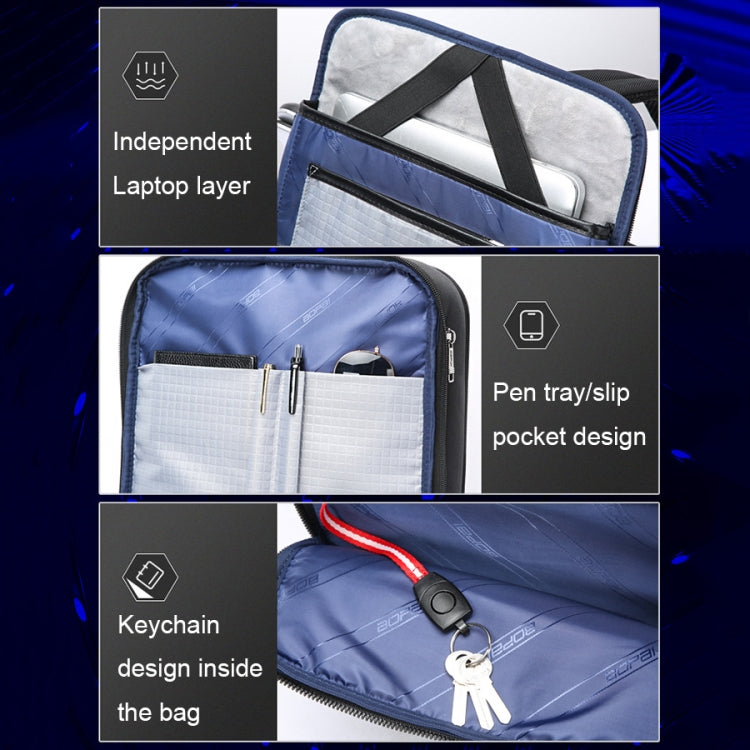 Bopai 61-121518 Multi-compartment Waterproof Expandable Backpack with USB Charging Hole(Dark Gray) by Bopai