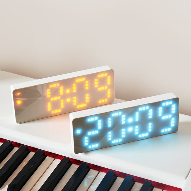 8017 LED Screen Voice Control Digital Alarm Clock Desktop Multifunctional Temperature Clock(Orange) by bashfashion