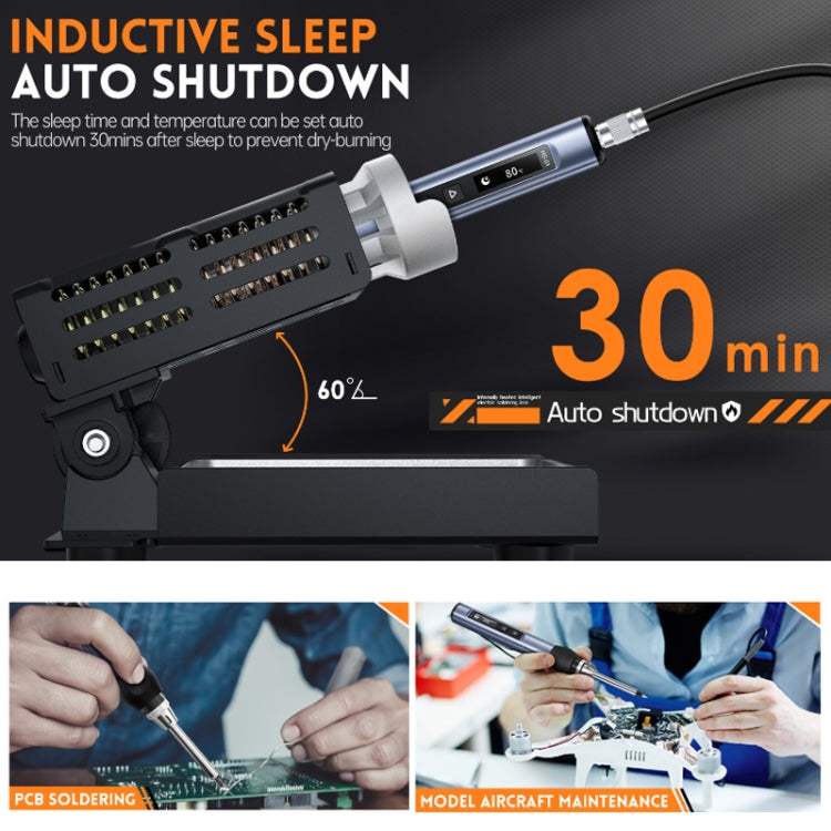 FNIRSI HS-01 Smart Soldering Iron Digital Display Portable Mini Soldering Station(Black BC2) by FNIRSI