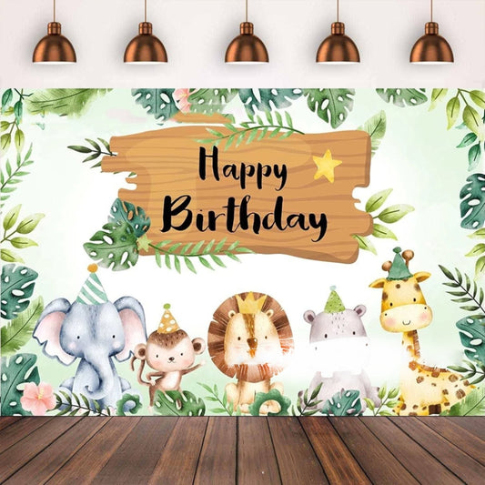 210x150cm Animal Kids Birthday Party Backdrop Cloth Tapestry Decoration Backdrop Banner Cloth by bashfashion