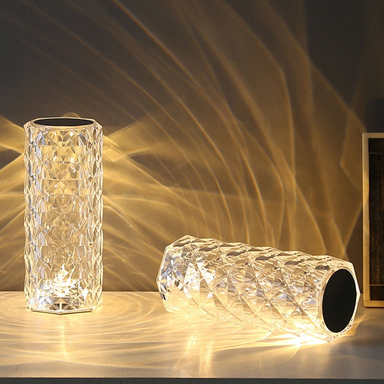 RGB Crystal Rose Atmosphere Table Lamp Bedroom Touch LED Decorative Night Light, Style: Remote Control Model by bashfashion