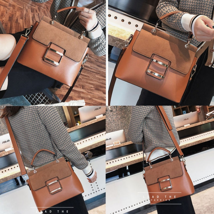 Women Frosted Wide Shoulder Strap Crossbody Square Bag Tote Single Shoulder Bag(Red) by bashfashion