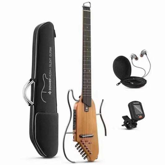 DONNER Smart Headless Silent Guitar Travel Portable Detachable Acoustic Guitar, Style: Maple Model Black by DONNER