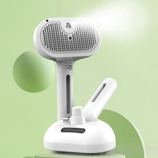 RK56 USB Charging Spray Pet Grooming Comb Cat and Dog Hair Removal Tool Pet Products(White) by bashfashion