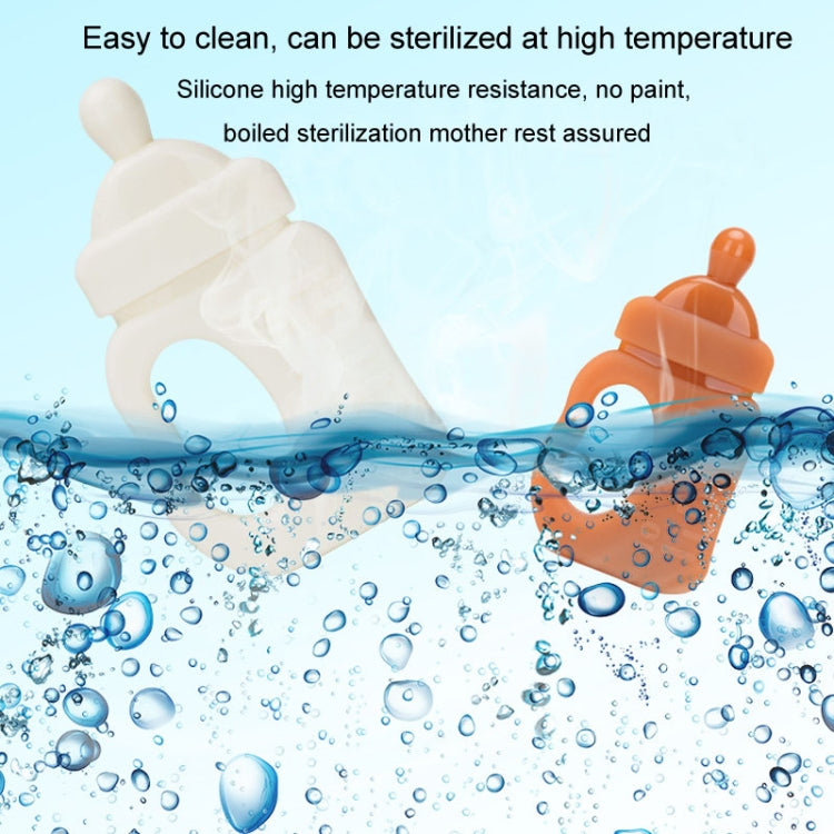 Baby Silicone Teether Bottle Bite Teether Teething Stick, Color: With Box Milk White by bashfashion