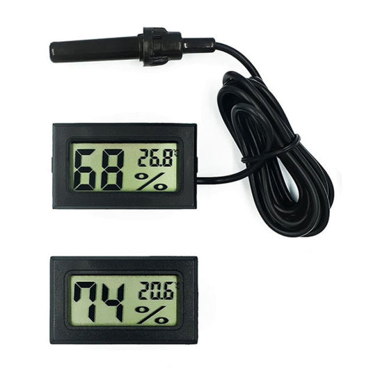 With Probe Digital Thermometer Hygrometer Electronic Temperature Detection Sensor, Model: FY-12 Black by bashfashion