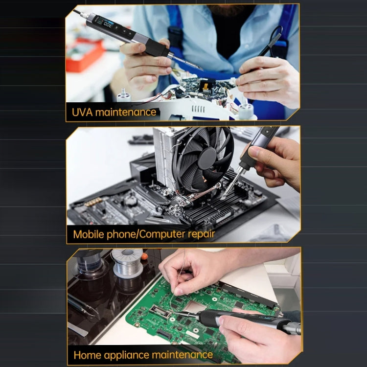 FNIRSI Portable Constant Temperature Soldering Iron Set, Model: HS-02B Standard 3 Head by FNIRSI