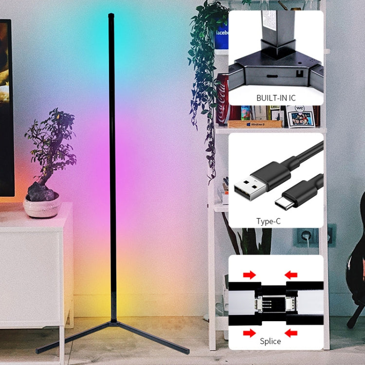 1.42m 5V Bluetooth Wall Corner Ambient Light APP Remote Control Bedroom Floor Lamp by bashfashion