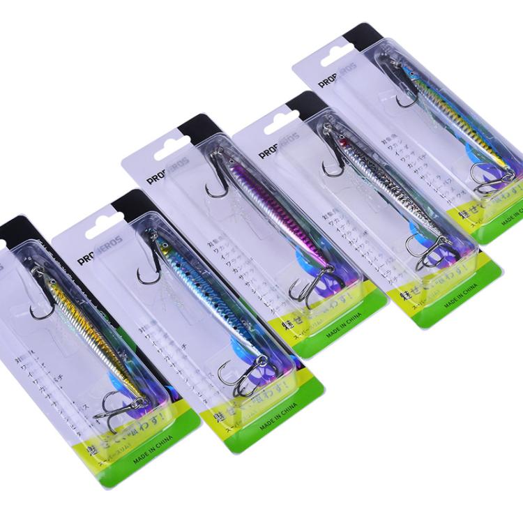 17G PROBEROS LF151 Long-Distance Casting Sinking Lure 3D Fast-Draw Sea Fishing Mackerel Hook(C) by PROBEROS