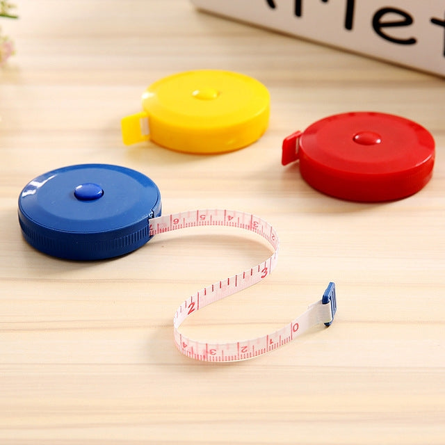 4 PCS 1.5m Cute Plastic Mini Automatic Retractable Tape Measure(Random Color Delivery) by bashfashion