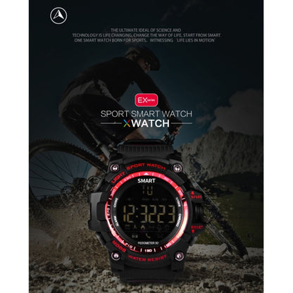 EX16 1.12 Inch FSTN LCD Full Angle Screen Display Sport Smart Watch, IP67 Waterproof, Support Pedometer / Stopwatch / Alarm / Notification Remind / Call Notify / Camera Remote Control / Calories Burned, Compatible with Android and iOS Phones(Black) by bashfashion