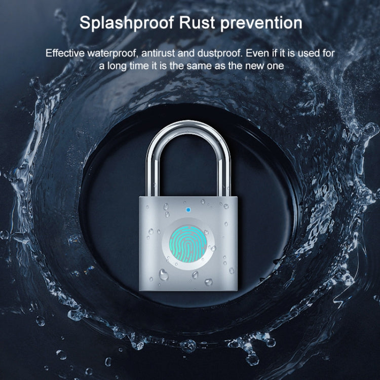 X007 Micro USB Charging Mini Metal Fingerprint Padlock Small Drawer Lock (Red) by bashfashion