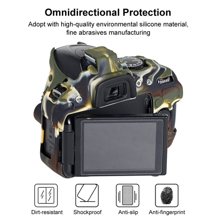 Soft Silicone Protective Case for Nikon D5200 (Camouflage) by bashfashion