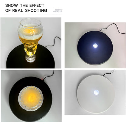 25cm LED Light Electric Rotating Display Stand Turntable (White) by bashfashion