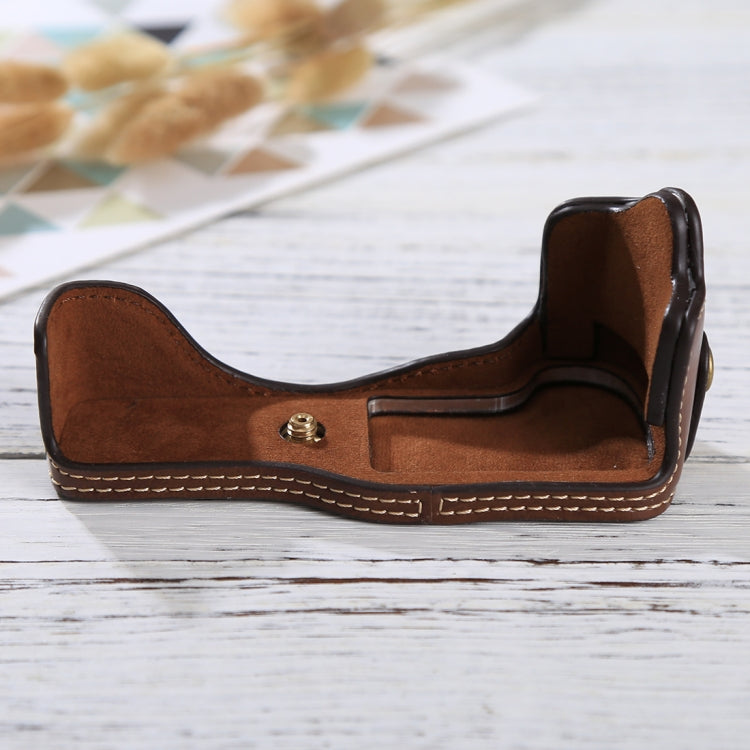 1/4 inch Thread PU Leather Camera Half Case Base for Canon EOS M3(Coffee) by bashfashion