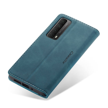 For Huawei P Smart 2021 CaseMe-013 Multifunctional Retro Frosted Horizontal Flip Leather Case with Card Slot & Holder & Wallet(Blue) by CaseMe