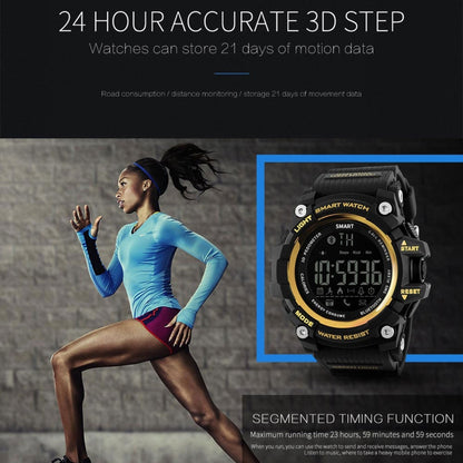 Lokmat MK16 LCD Screen 50m Waterproof Smart Watch, Support Information Reminder / Remote Camera / Walking Motion Monitor(Red) by Lokmat