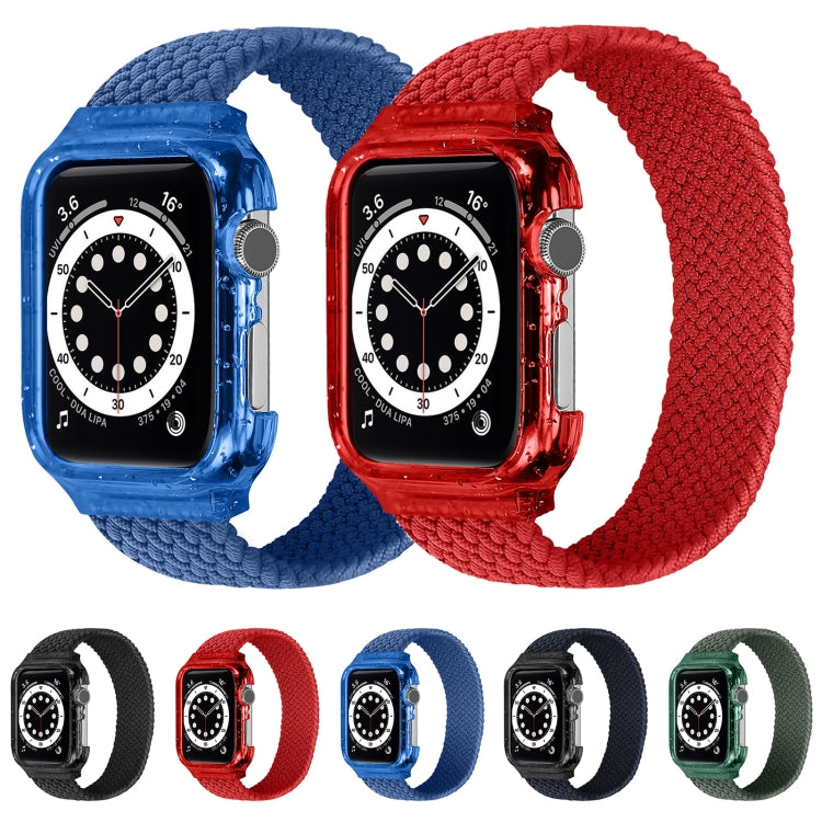 Weave Wrist Strap Watch Bands with Frame For Apple Watch Series 9&8&7 41mm / SE 3&SE 2&6&SE&5&4 40mm / 3&2&1 38mm, Length:135mm(Red) by bashfashion