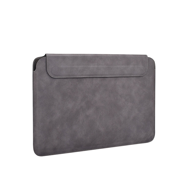 PU03 Lightweight Sheepskin Notebook Liner Bag, Size:14.1-15.4 inch(Deep Space Gray) by bashfashion